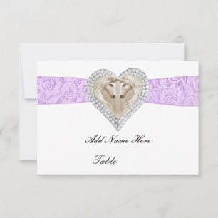 Unicorn Purple Lace Table Place Card