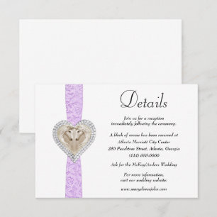 Unicorn Purple Lace Wedding Details Enclosure Card
