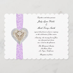 Unicorn Purple Lace Wedding Invitation