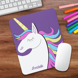 Unicorn Purple Pink Kids Adults Mouse Pad