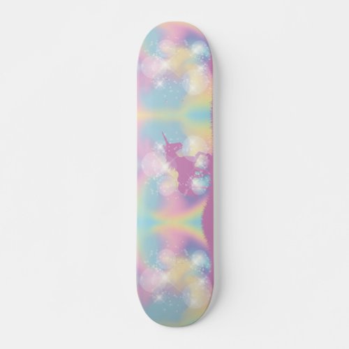 Unicorn Purple Sparkle Princess Purple Pink Pastel Skateboard