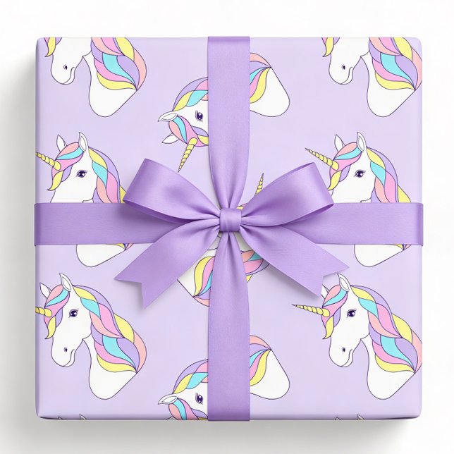 Unicorn Purple Wrapping Paper Sheets (Creator Uploaded)