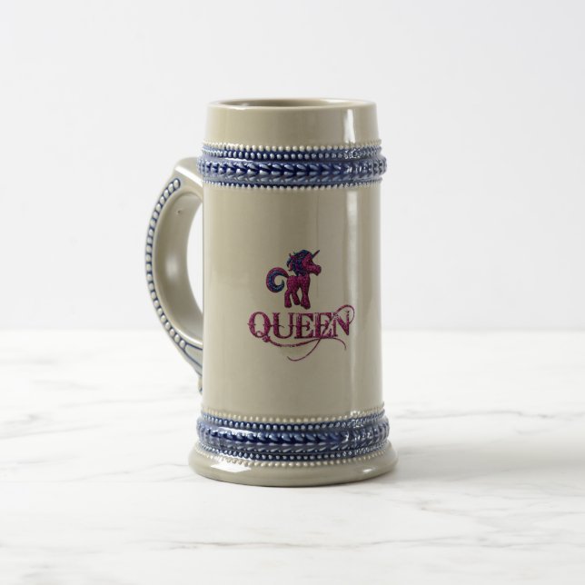 Unicorn Queen Beer Stein (Front Left)