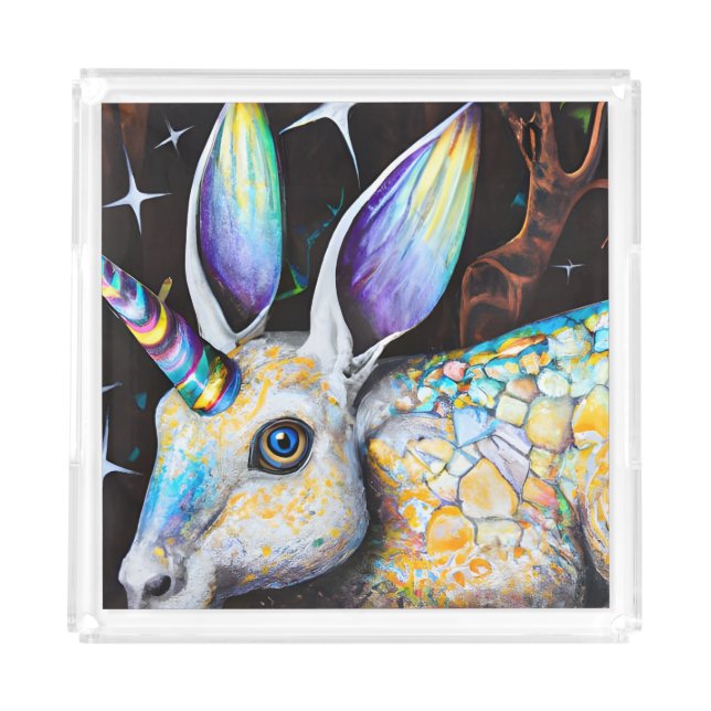 Unicorn Rabbit Acrylic Tray (Front)