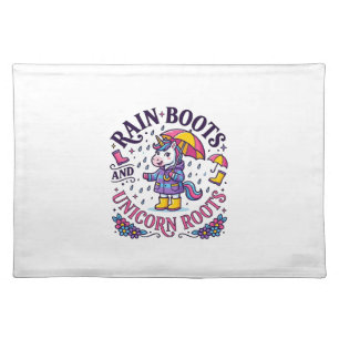 Unicorn Rain Boots and Unicorn Roots Commercial Sh Cloth Placemat