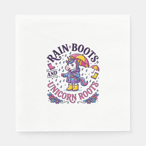 Unicorn Rain Boots and Unicorn Roots Commercial Sh Napkins