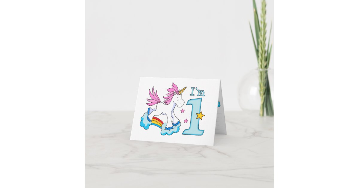 Unicorn Rainbow 1st Birthday Fill In Invitation Zazzle Com