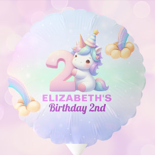 Unicorn Rainbow 2nd Birthday Party Decoration Balloon