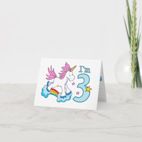 Unicorn Rainbow 3rd Birthday Fill_in Invitation