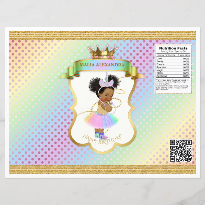 Download Unicorn Rainbow Afro Puffs Baby Girl Chip Bag Zazzle Com