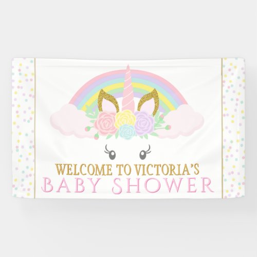 Unicorn Rainbow Baby Shower Banners
