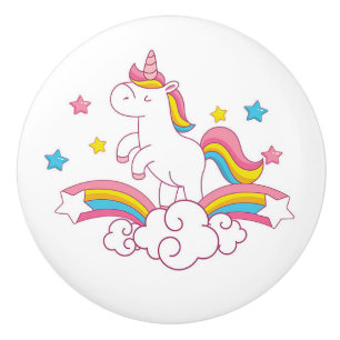 Unicorn rainbow bedroom decor, drawer knob