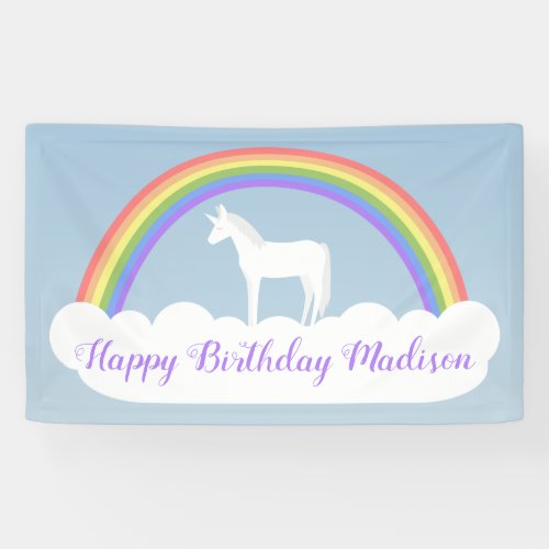Unicorn Rainbow Birthday Banner