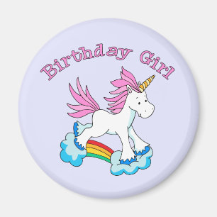 Unicorn Rainbow Birthday Girl Magnet
