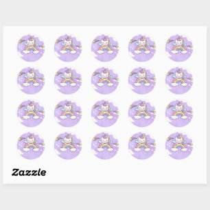 Unicorn Rainbow Birthday Invitation Sticker