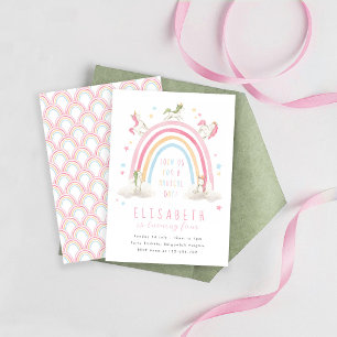 Unicorn Rainbow Birthday Invite, Pastel Rainbow Invitation