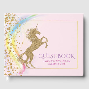 Unicorn Rainbow Birthday Party Guest Book