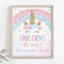 Unicorn Rainbow Birthday Treat Sign