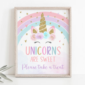 Unicorn Rainbow Birthday Treat Sign