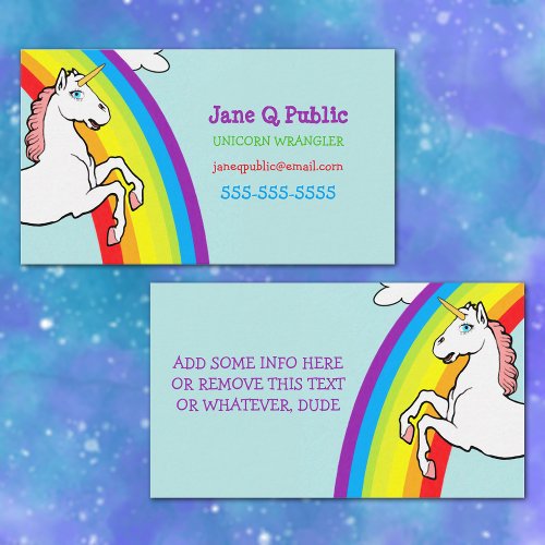 Unicorn Rainbow Business Card