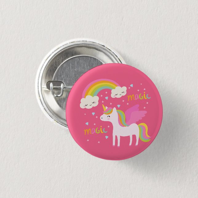 Unicorn Rainbow Button (Front & Back)