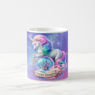Unicorn Rainbow Castle Mug – Happy Thoughts Gift