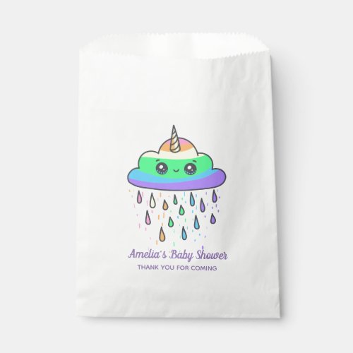 Unicorn Rainbow Cloud Custom Baby Shower Favor Bag