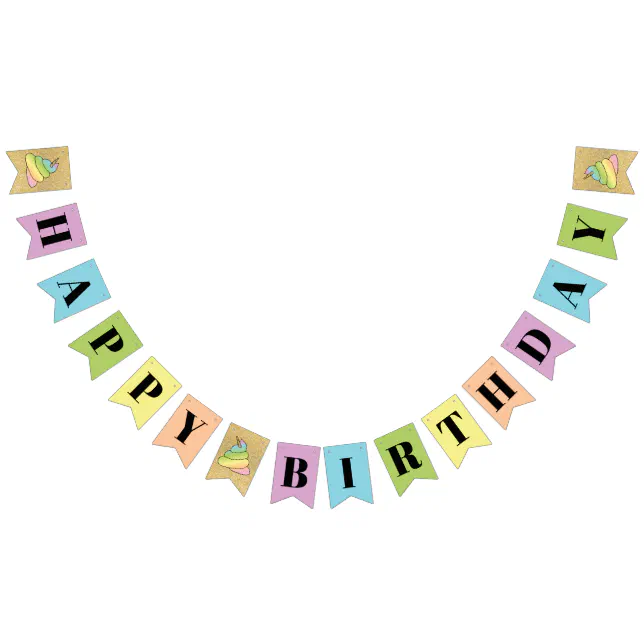 Unicorn Rainbow Crap EmojiEmoji With Face Bunting Flags Zazzle