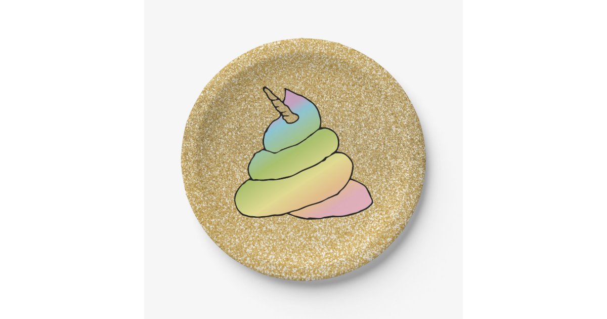 Unicorn Rainbow Crap EmojiEmoji With Face Paper Plates Zazzle