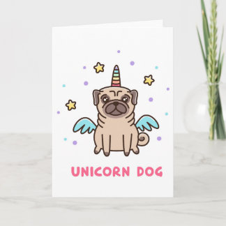 Unicorn Rainbow Dog Card