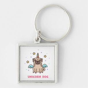 Unicorn Rainbow Dog Keychain