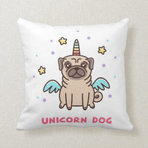 Unicorn Rainbow Dog Throw Pillow