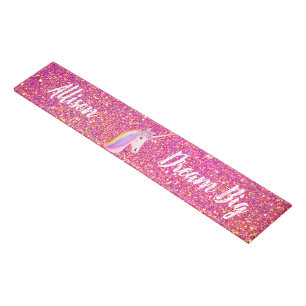 Unicorn Rainbow Fantasy Pink Glitter Sparkle Girls Ruler