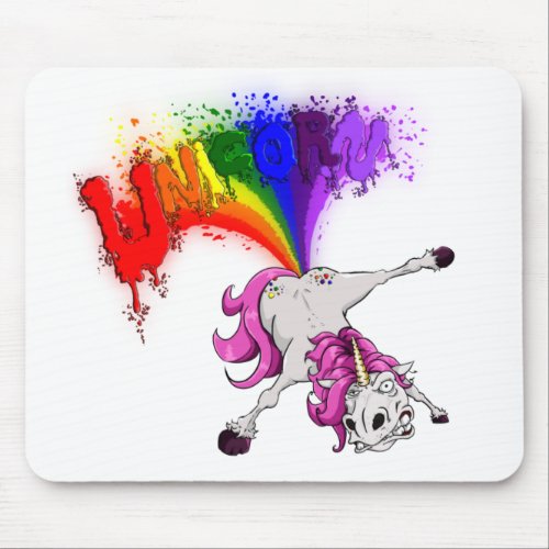 unicorn rainbow fart mouse pad