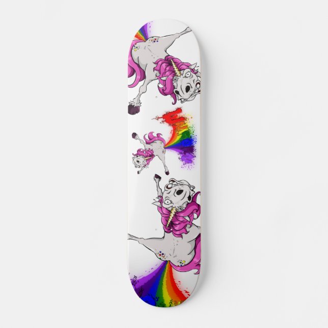 unicorn rainbow fart skateboard (Front)