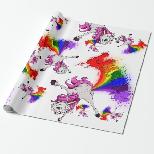 unicorn rainbow fart wrapping paper