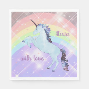 Unicorn, rainbow, for girls, children's, festive, napkins