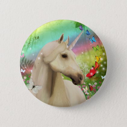 Unicorn Rainbow Garden Pin Button Badge