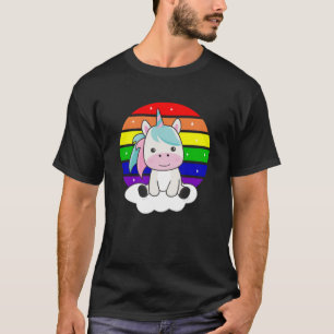 Unicorn Rainbow Glitter Kawaii Unicorns Colorful T-Shirt