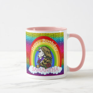 Unicorn Rainbow Glitter Mug