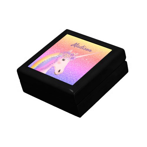 Unicorn Rainbow Glitter Sparkle Girls Personalized Gift Box