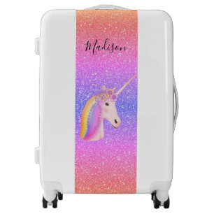 Unicorn Rainbow Glitter Sparkles Personalized Luggage