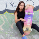 Unicorn Rainbow Glitter with name  Skateboard<br><div class="desc">Modern rainbow sparkles girly glitter name skateboard</div>