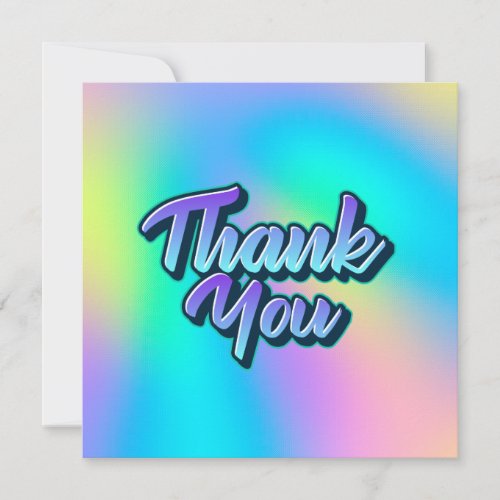 Unicorn Rainbow Graffiti Thank You Modern Style Invitation