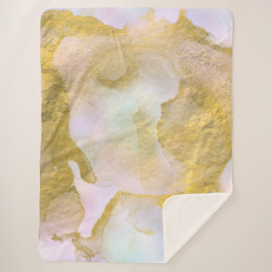 *~* Unicorn Rainbow Holograghic Pastel Gold AP1  Sherpa Blanket