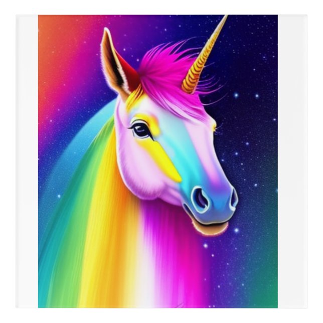 Unicorn Rainbow Horse wall art (Front)