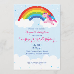 Unicorn Rainbow Invitation