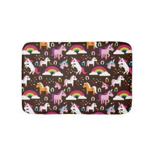 unicorn rainbow kids background horse bath mat