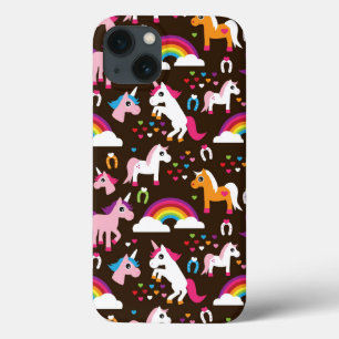 unicorn rainbow kids background horse iPhone 13 case