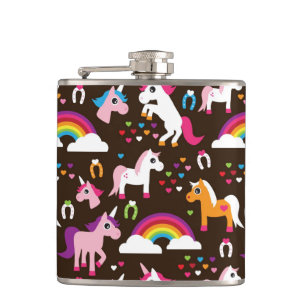 unicorn rainbow kids background horse flask